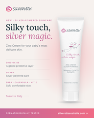 Silverette Zinc Cream Silver-Powered tube with zinc oxide, silver, shea butter and calendula for baby's delicate skin